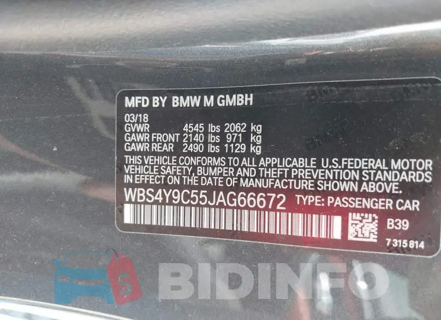 WBS4Y9C55JAG66672 Photo# 9