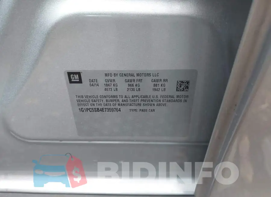 1G1PC5SB4E7359764 Photo# 9