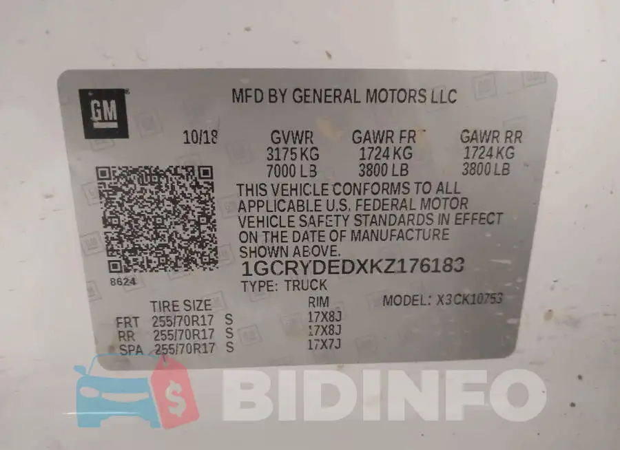 1GCRYDEDXKZ176183 Photo# 9