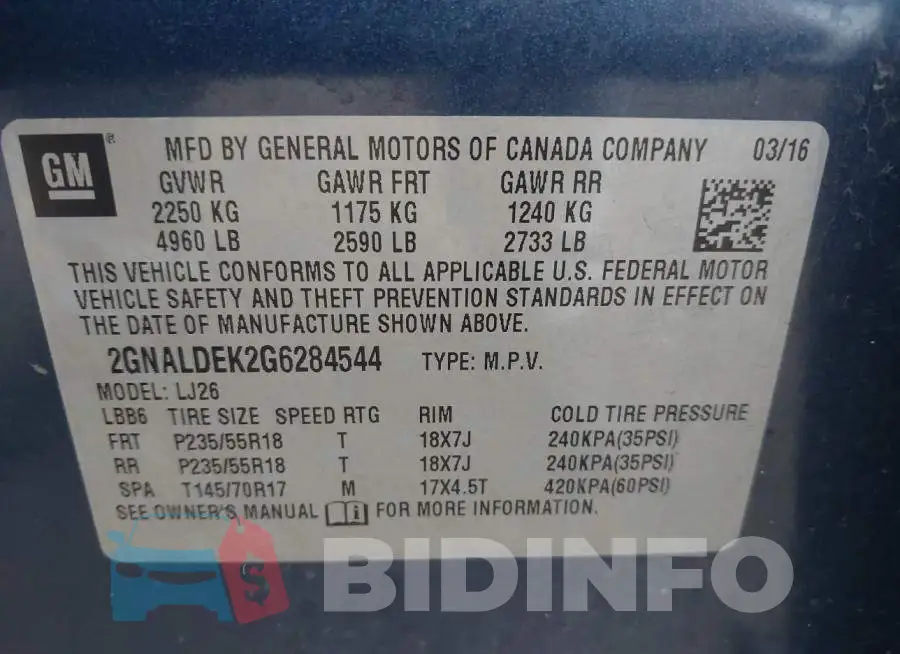 2GNALDEK2G6284544 Photo# 9