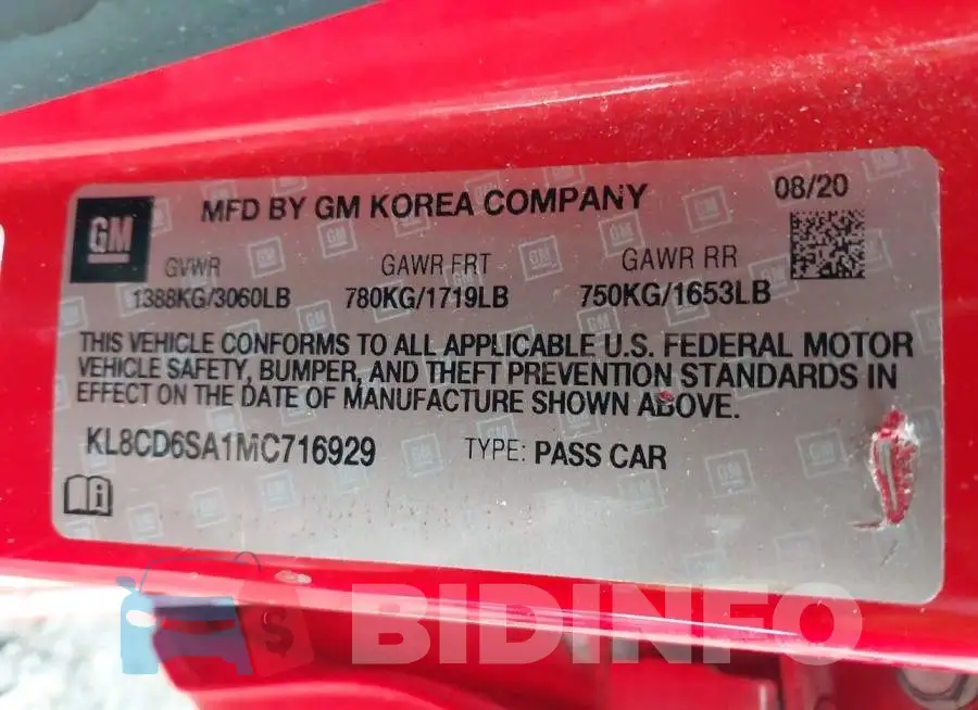 KL8CD6SA1MC716929 Photo# 9