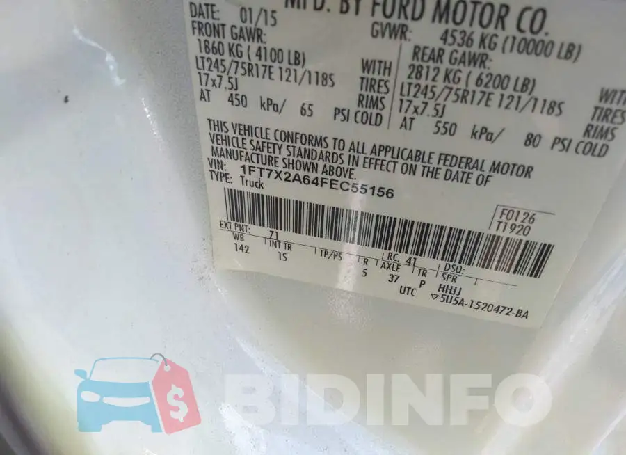 1FT7X2A64FEC55156 Photo# 9
