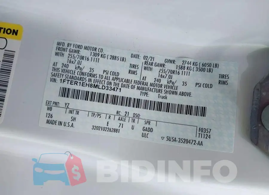 1FTER1EH8MLD33471 Photo# 9