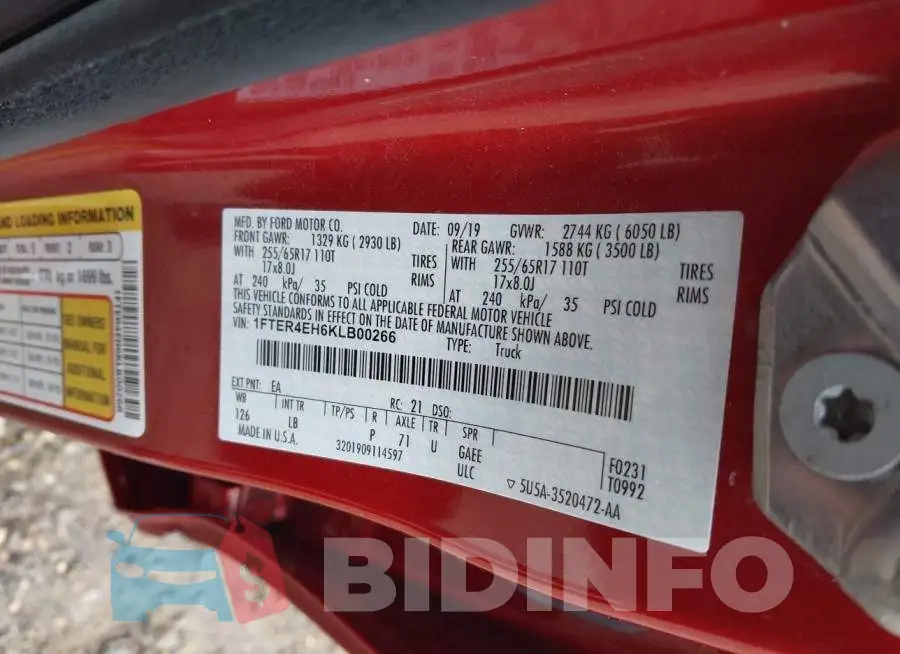 1FTER4EH6KLB00266 Photo# 9