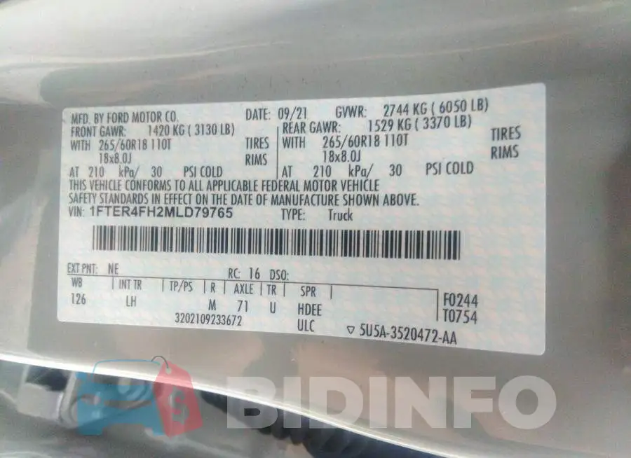 1FTER4FH2MLD79765 Photo# 9