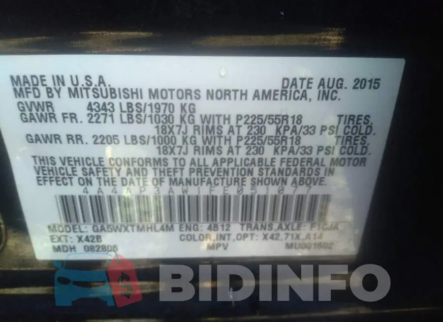 4A4AP3AW1FE051077 Photo# 9