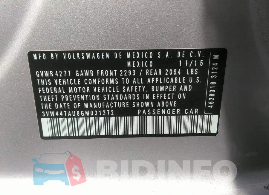 3VW447AU8GM031372 Photo# 9