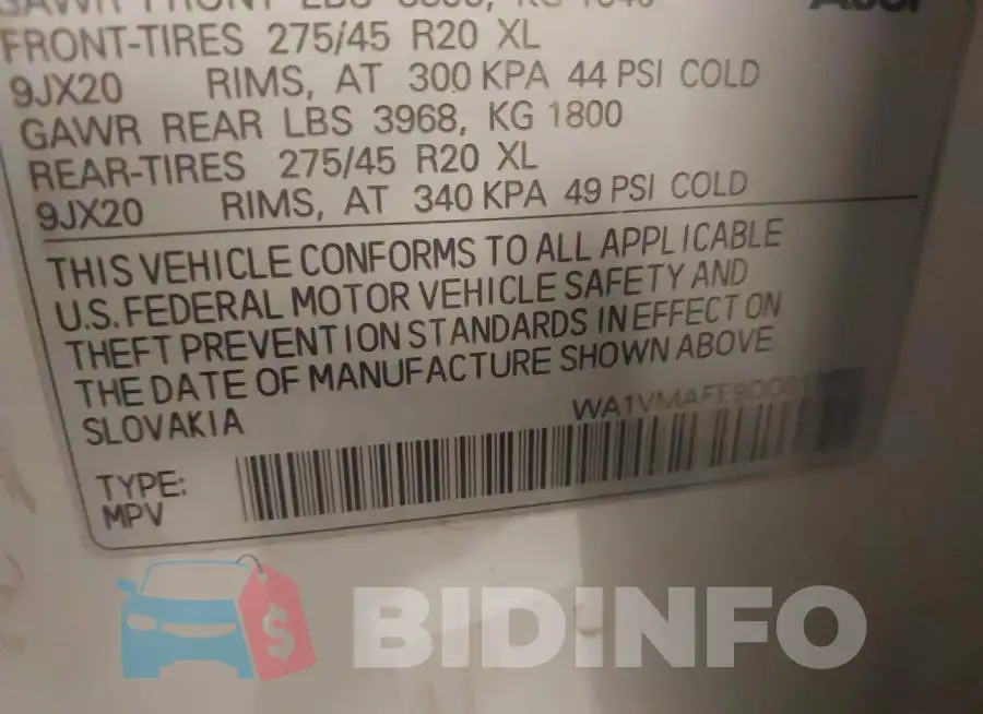 WA1VMAFE9DD015687 Photo# 9