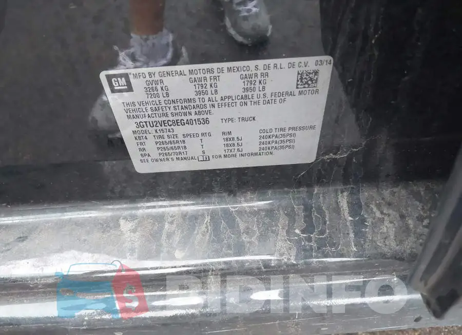 3GTU2VEC8EG401536 Photo# 9