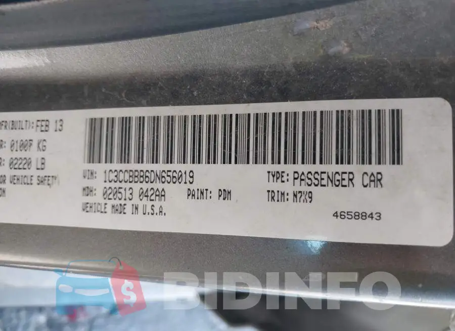 1C3CCBBB6DN656019 Photo# 9