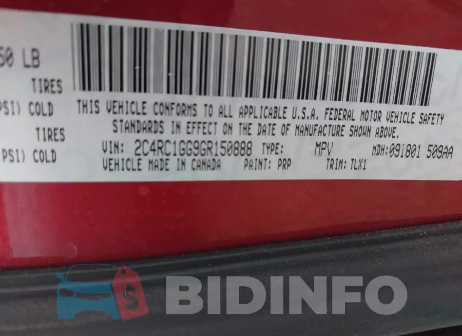 2C4RC1GG9GR150888 Photo# 9