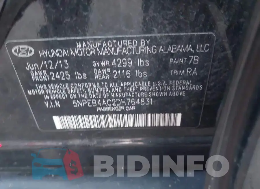 5NPEB4AC2DH764831 Photo# 9