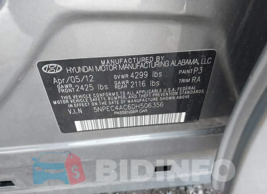 5NPEC4AC6DH506356 Photo# 9