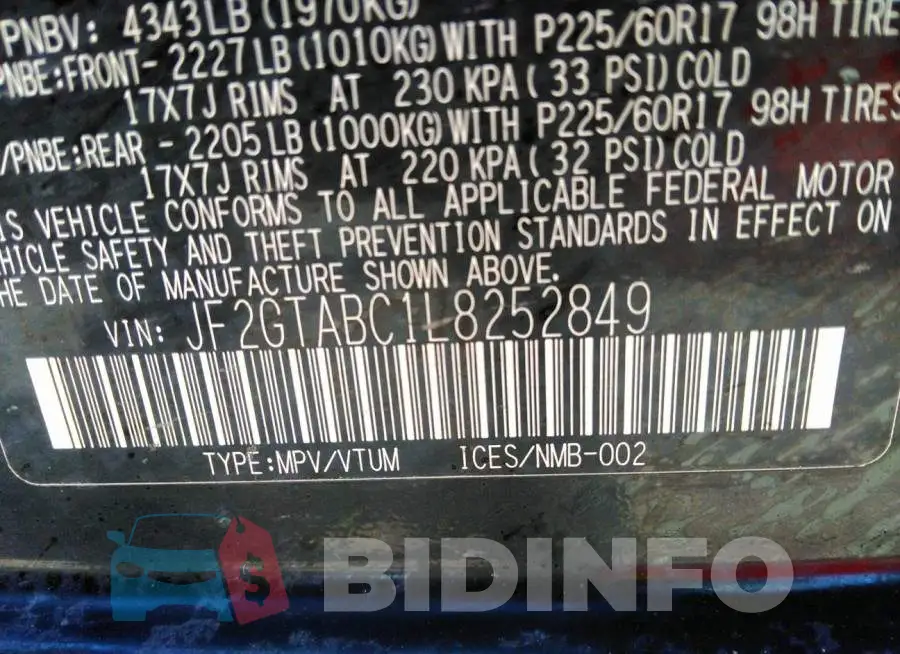 JF2GTABC1L8252849 Photo# 9
