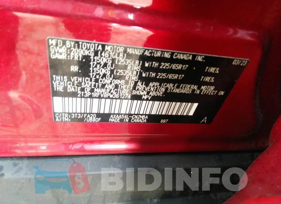 2T3P1RFV8PW361274 Photo# 9