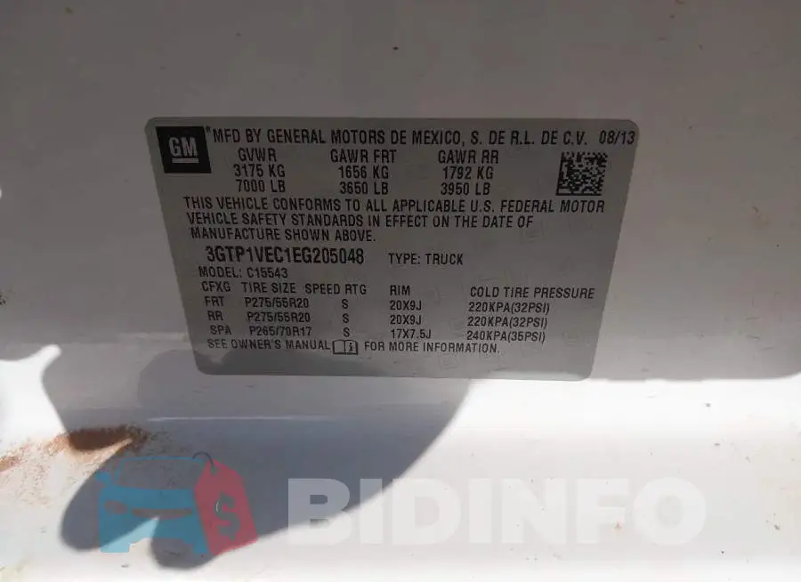 3GTP1VEC1EG205048 Photo# 9