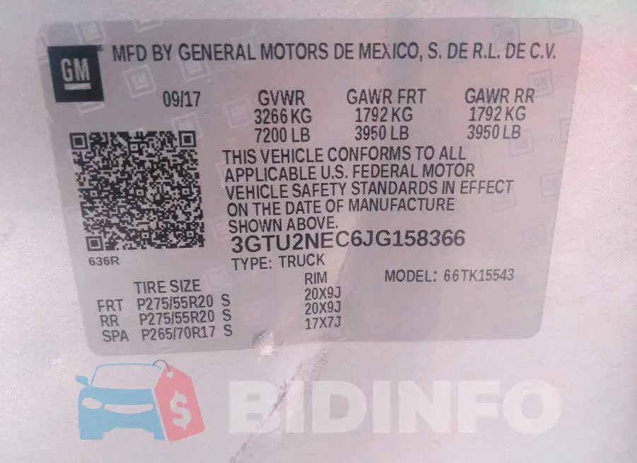 3GTU2NEC6JG158366 Photo# 8