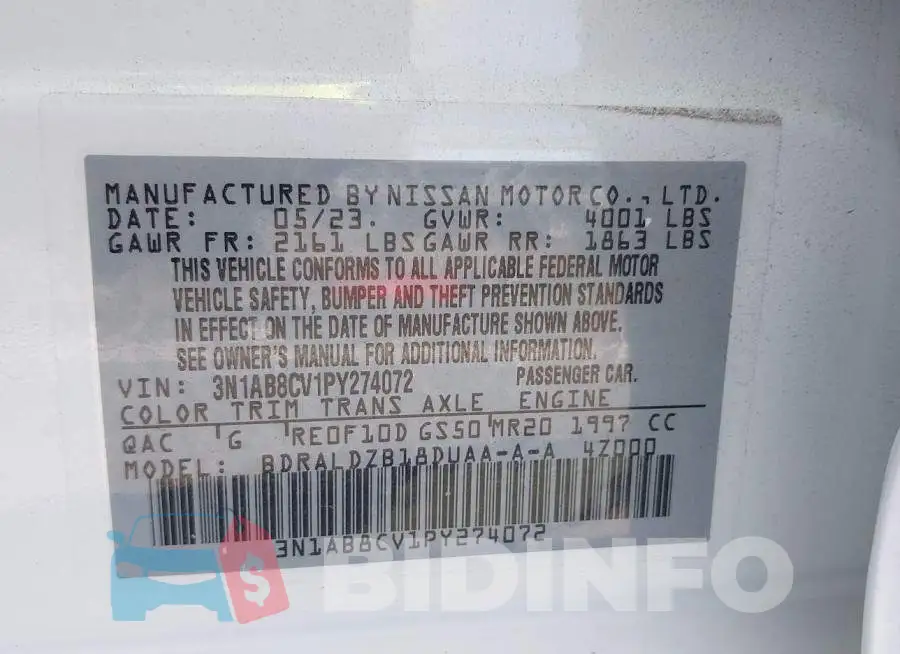 3N1AB8CV1PY274072 Photo# 9