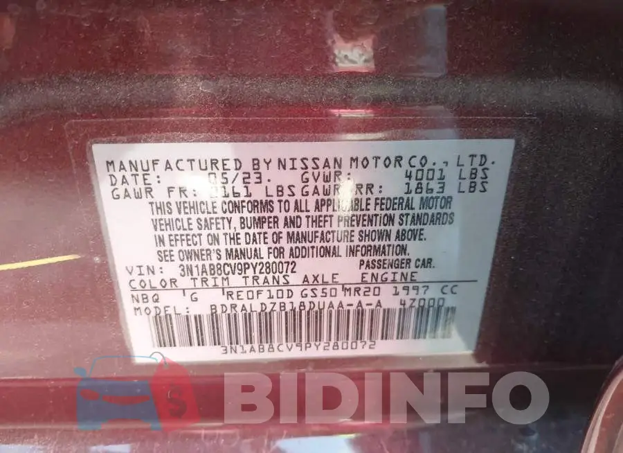 3N1AB8CV9PY280072 Photo# 9