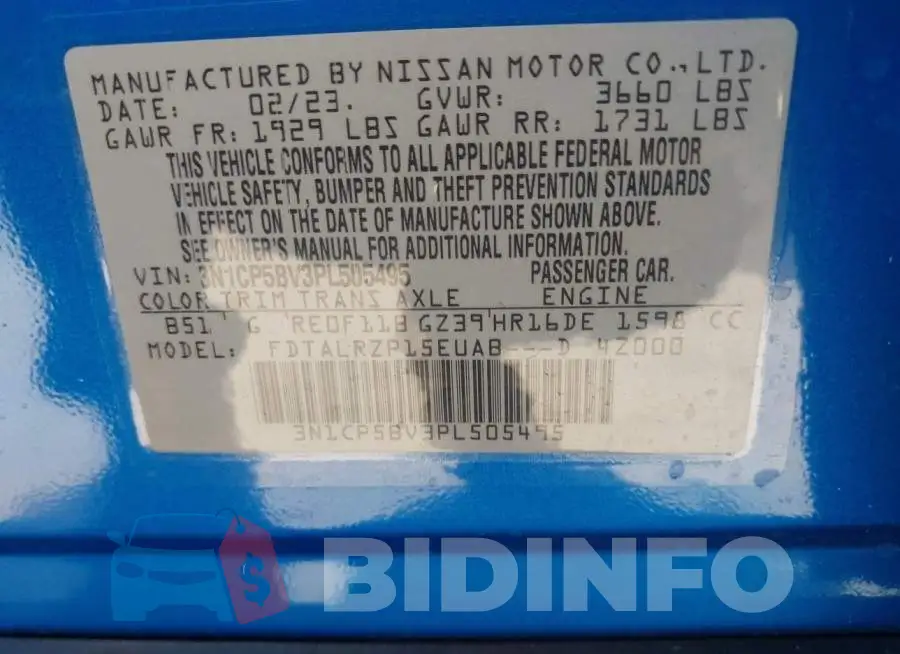 3N1CP5BV3PL505495 Photo# 9