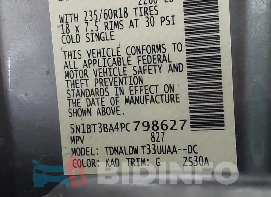 5N1BT3BA4PC798627 Photo# 9