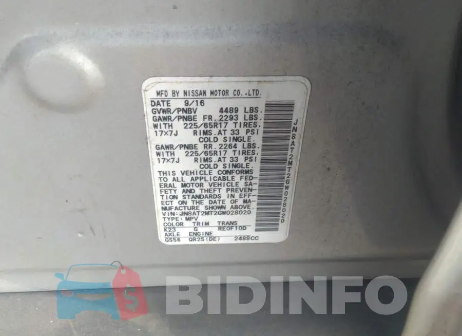 JN8AT2MT2GW028020 Photo# 9