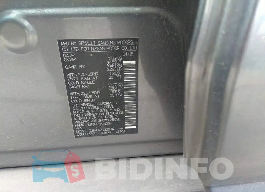 KNMAT2MT6FP554106 Photo# 9