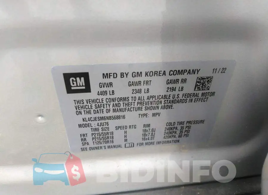 KL4CJESM6NB568816 Photo# 9