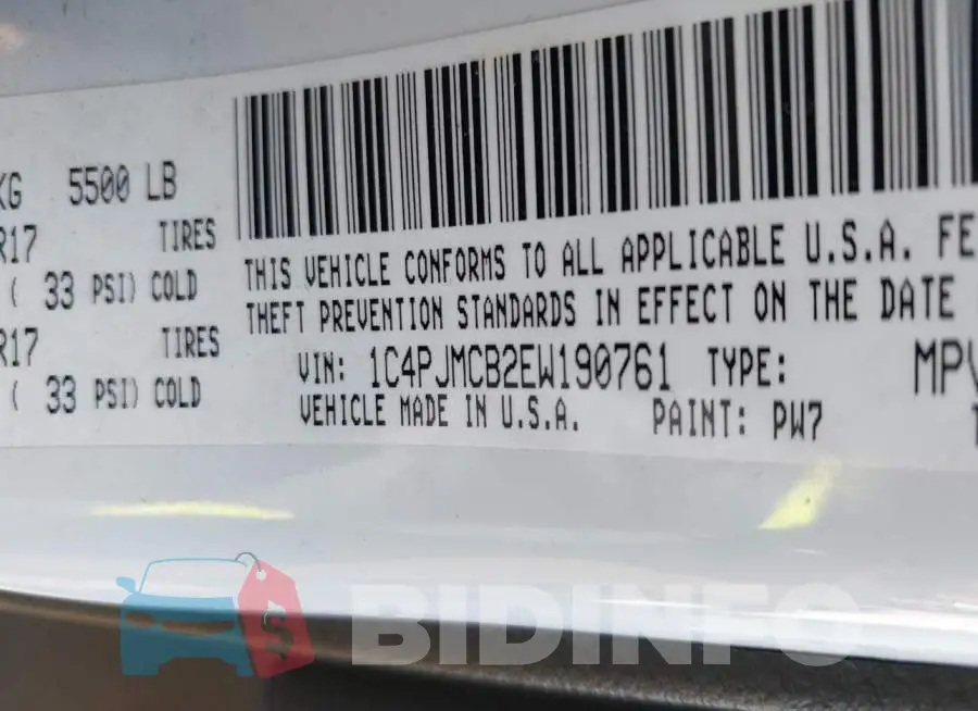 1C4PJMCB2EW190761 Photo# 9
