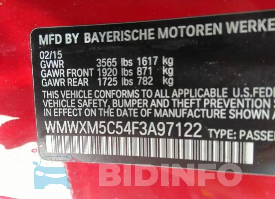 WMWXM5C54F3A97122 Photo# 9