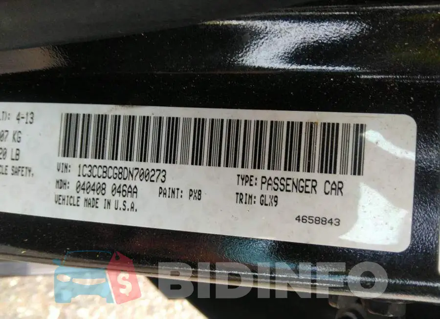 1C3CCBCG8DN700273 Photo# 9