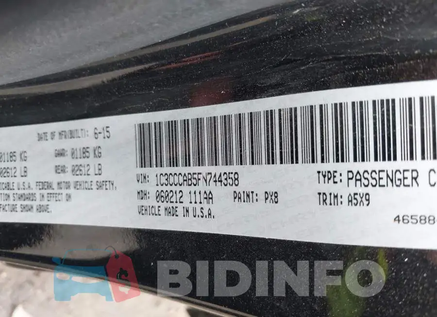 1C3CCCAB5FN744358 Photo# 9