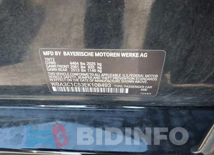 WBA3C1C53EK108493 Photo# 9