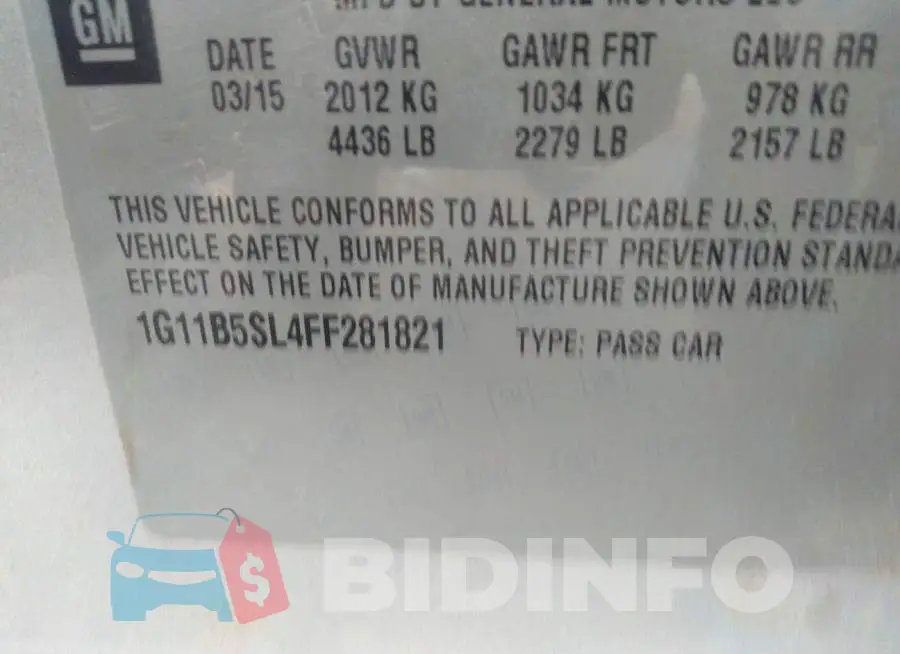 1G11B5SL4FF281821 Photo# 9