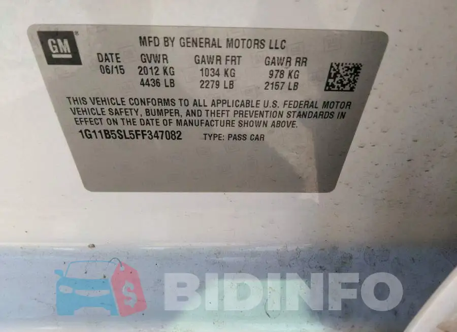 1G11B5SL5FF347082 Photo# 9