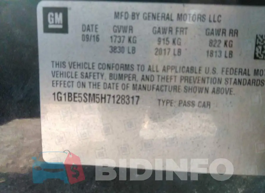 1G1BE5SM5H7128317 Photo# 9