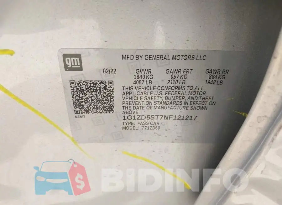 1G1ZD5ST7NF121217 Photo# 9