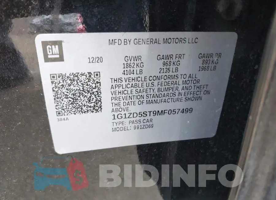 1G1ZD5ST9MF057499 Photo# 9