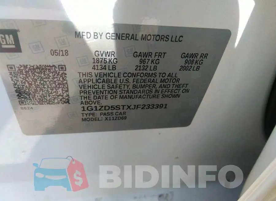 1G1ZD5STXJF233391 Photo# 9
