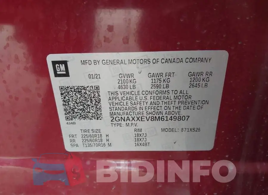 2GNAXXEV8M6149807 Photo# 9