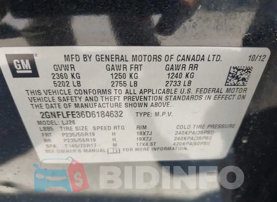 2GNFLFE36D6184632 Photo# 9