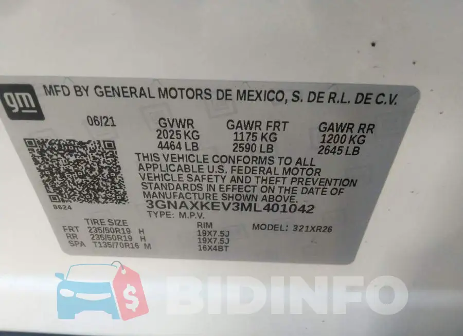 3GNAXKEV3ML401042 Photo# 9