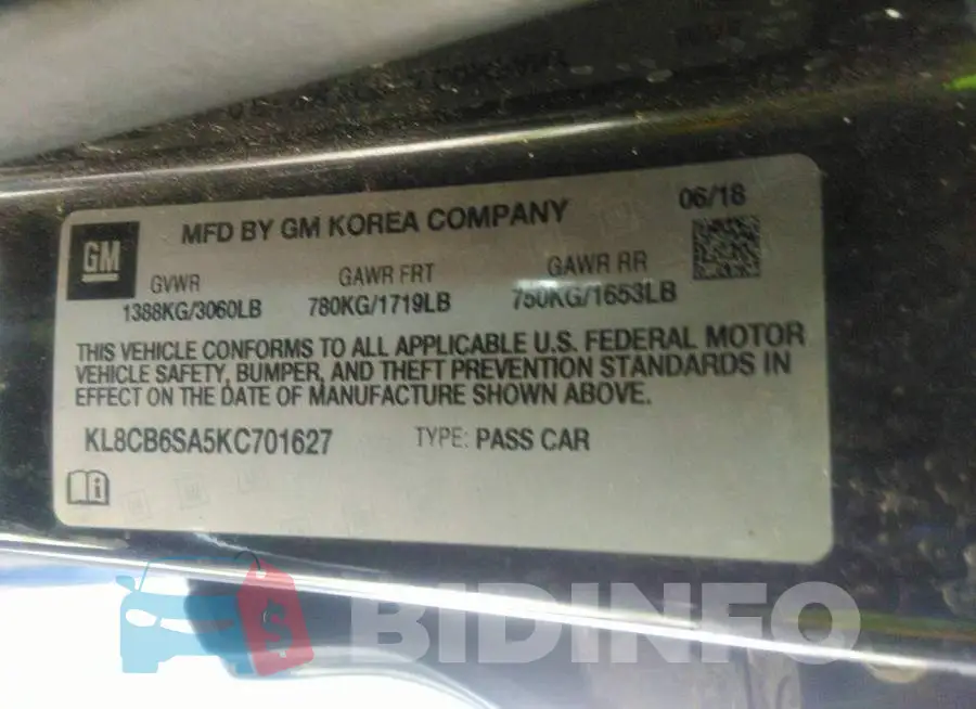 KL8CB6SA5KC701627 Photo# 9