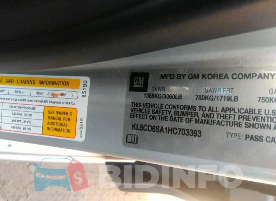 KL8CD6SA1HC703393 Photo# 9