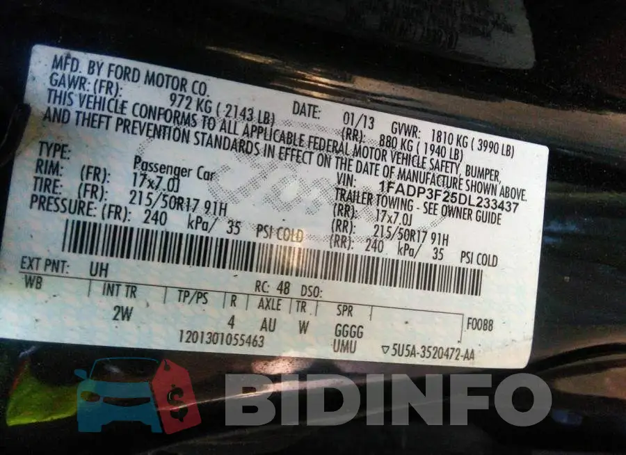 1FADP3F25DL233437 Photo# 9