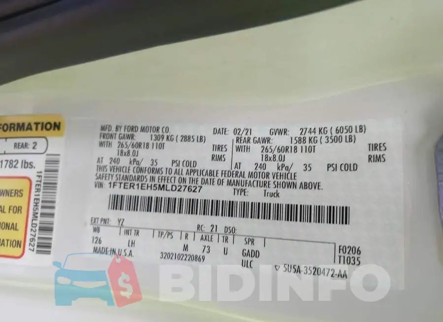 1FTER1EH5MLD27627 Photo# 9