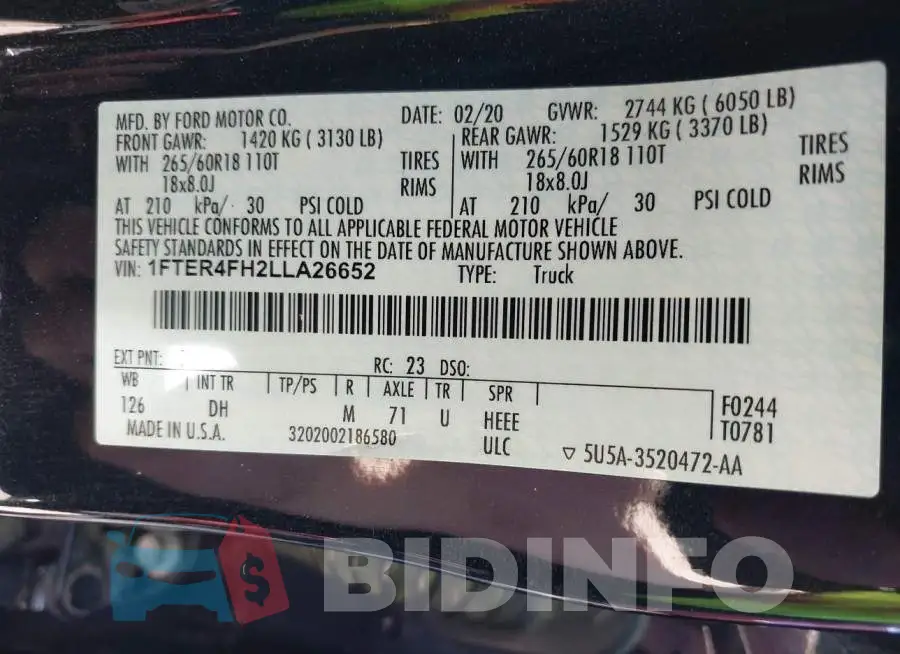 1FTER4FH2LLA26652 Photo# 9