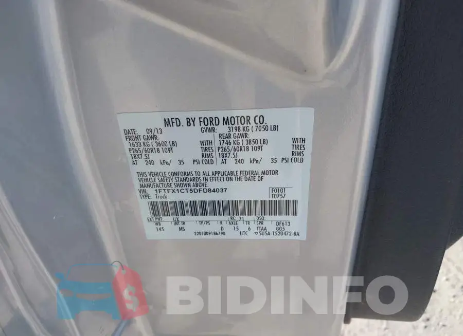 1FTFX1CT5DFD84037 Photo# 9