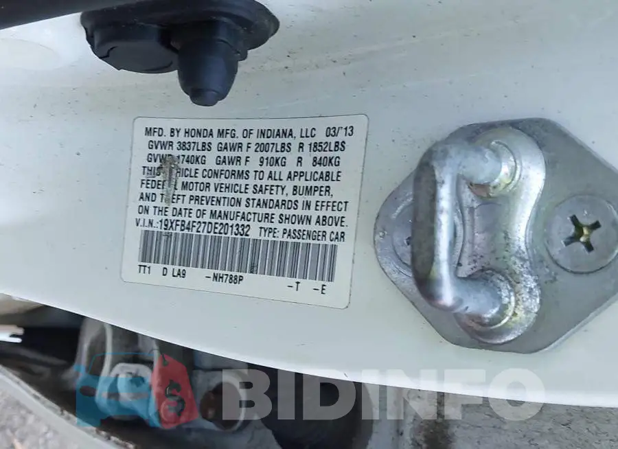 19XFB4F27DE201332 Photo# 9