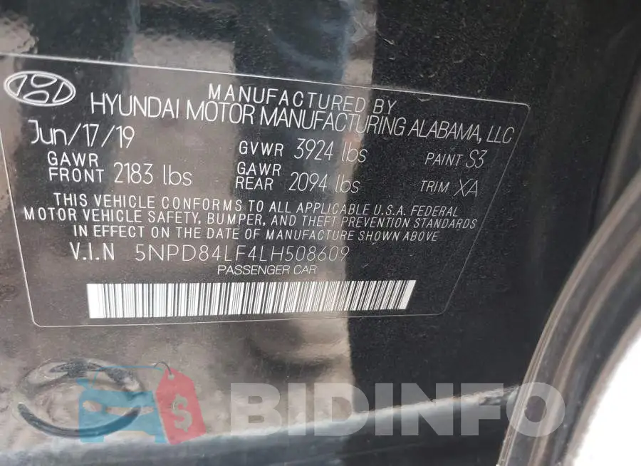5NPD84LF4LH508609 Photo# 9